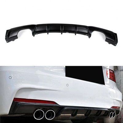 Диффузор накладка заднего бампера M-Performance BMW 3 series F30 2012-2018 под две двойные выхлопные трубы ГЛЯНЦЕВЫЙ 00--00 783 фото