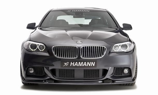 Накладка передний бампер BMW F10 M Sport стиль Hamann (стекловолокно) 097 фото