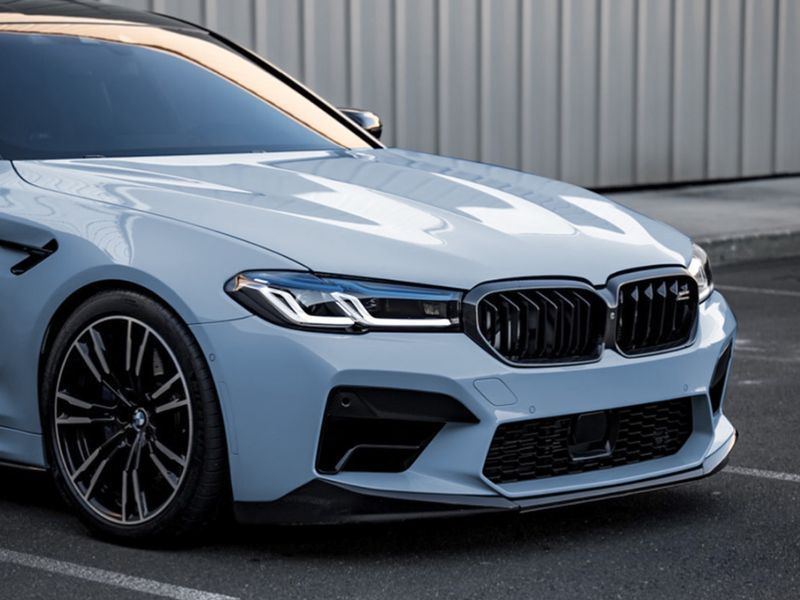 Губа bmw g30 M5 бампер чорный глянец LCI 1250 фото