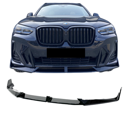Юбка Губа переднього бампера M-Performance LCI для BMW X3 G01 / X4 G02 2022-2024 ABS пластик, чорний глянець 1033 фото