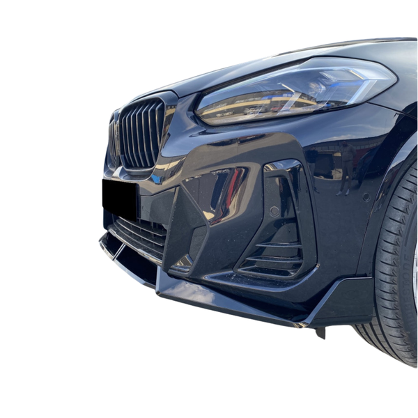 Юбка Губа переднього бампера M-Performance LCI для BMW X3 G01 / X4 G02 2022-2024 ABS пластик, чорний глянець 1033 фото