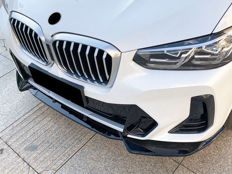 Губа накладка переднего бампера M Performance X3 G01/X4 G02 LCI 2022-2024, ABS пластик цвет черный глянец 1034 фото