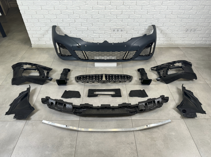 Передний бампер в сборе с ноздрями M 340i BMW 3 series G20 G21 2019-2022 751 фото
