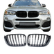 Решетка радиатора ноздри BMW X3 F25 X4 F26 Одинарные Чёрный глянец (2014-2017)  1012 фото 1