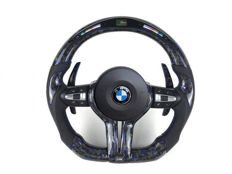 Топове Кермо BMW M Кований карбон + Led екран F-Series руль Колір: Синій Фіолетовий Червоний Зелений 781 фото