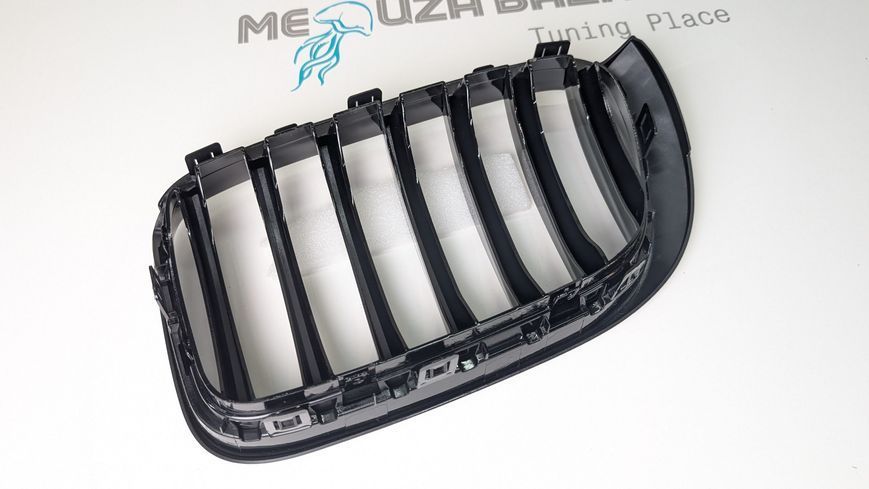 Решетка радиатора ноздри BMW X3 F25 X4 F26 Одинарные Чёрный глянец (2014-2017)  1012 фото