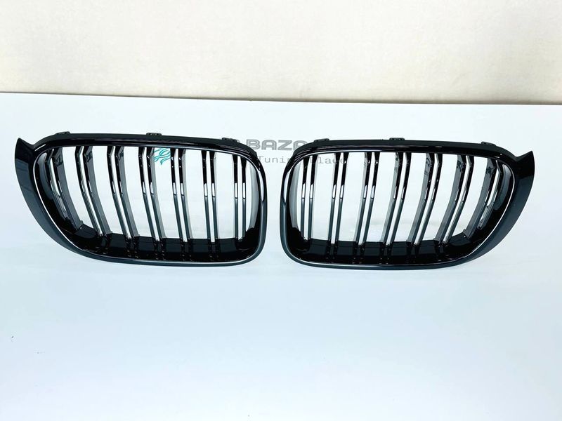 Решетки радиатора комплект BMW X3 F25 и X4 F26 2014&ndash;2017 черный глянец двойные ламели 1013 фото
